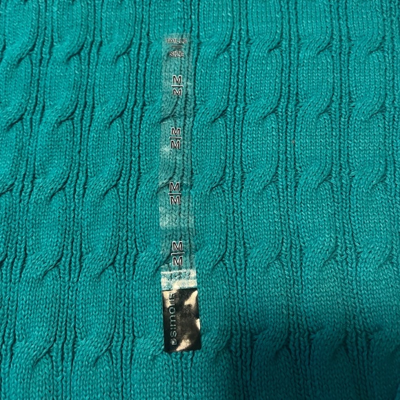 🥳 HOST PICK 🥳 Turquoise Cable Knit V-Neck Sweater Men’s Size M NWT - Picture 9 of 13